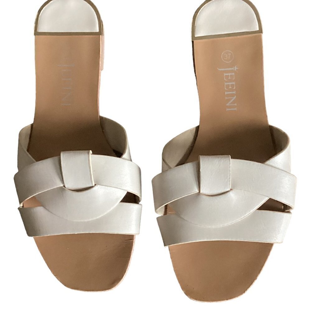 Jeeini Sandal Slide‎ Sz 37 (US 6.5/7) Light Beige 29R